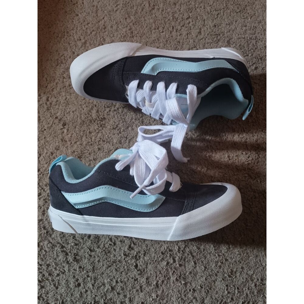 Vans Knu Skool Grade School Youth Sneakers Grey Blue MultiSizes BRAND NEW IN BOX